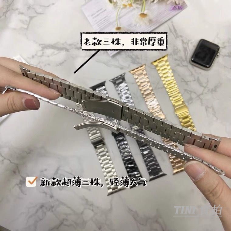 Dây đeo đồng hồ bằng kim loại thích hợp cho Apple Watch 7 / 6 / 5 / 4 / 3 /SE 45mm / 40mm / 42mm / 38mm /41mm / 44mm