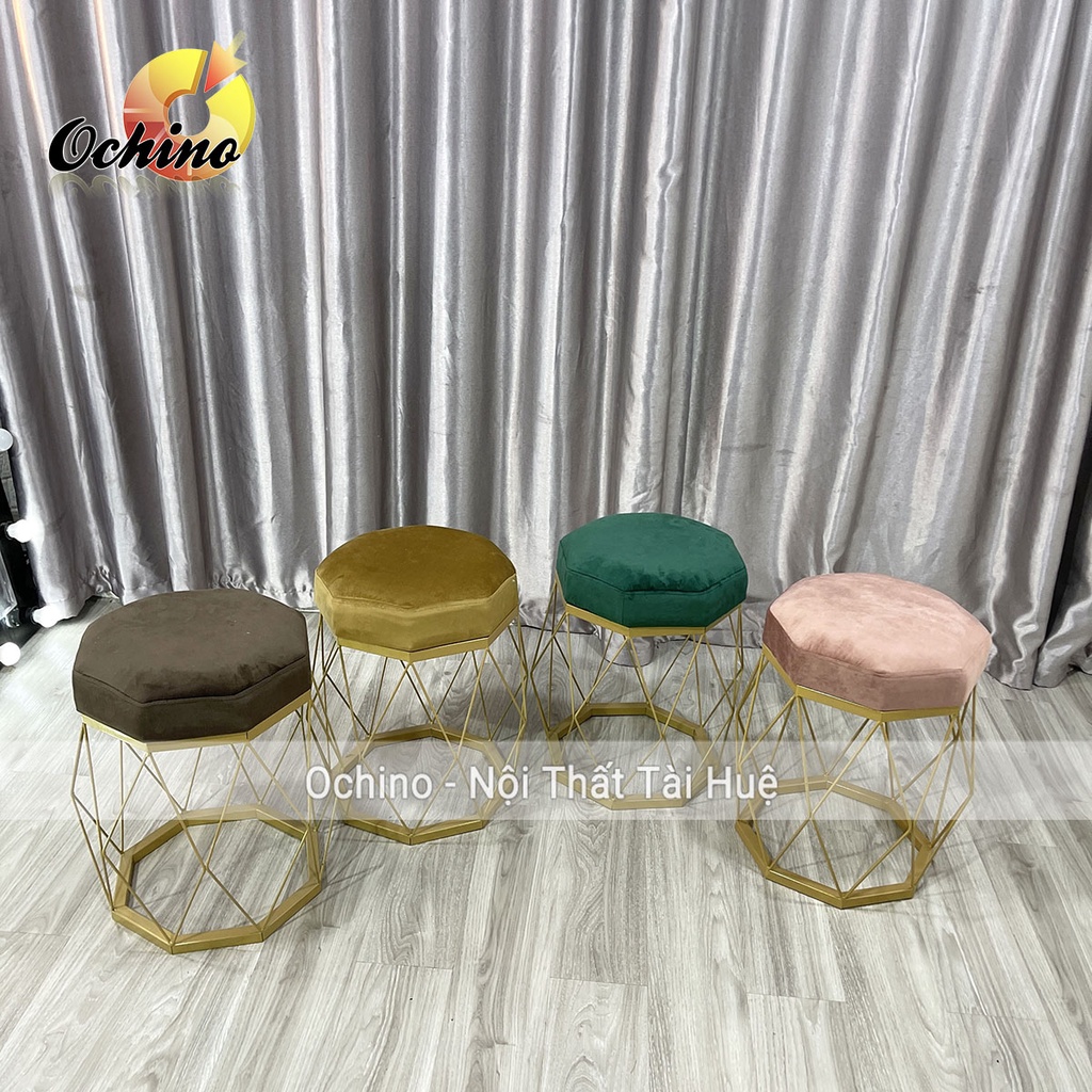 Đôn Tròn Sofa, Đôn Tròn Trang Điểm Mẫu Kim Cương Sang Chảnh (Hàng có sẵn)