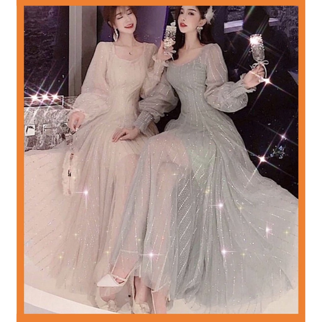 ♥️Đầm,Váy Ren Nhũ BlingBling MaxiSize S->2XL Đi biển