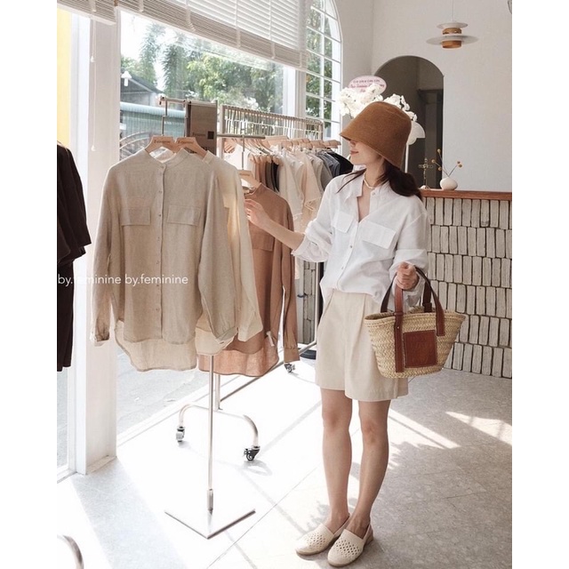 Áo sơ mi chất linen dày dặn siêu đẹp