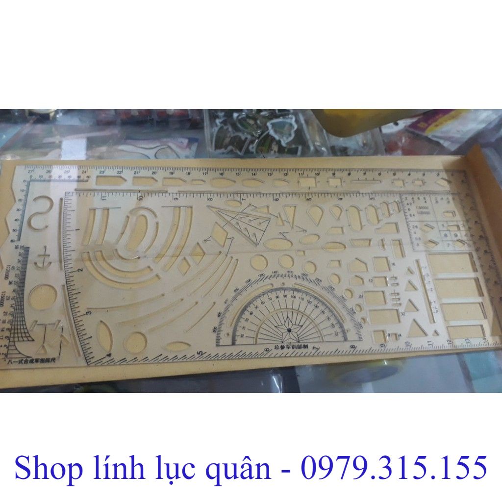 Thước trắng vẽ chỉ huy tham mưu 28x11.5cm