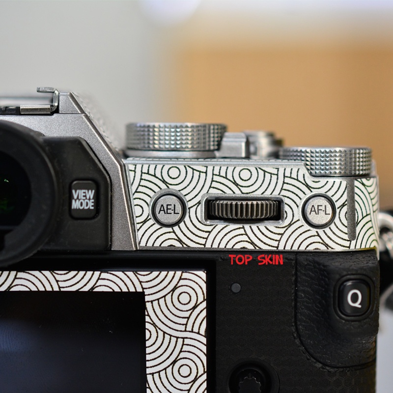 Miếng Dán Skin Máy Ảnh 3M - Mẫu Circle white vân nổi - Có mẫu cho tất cả dòng máy ảnh, ống kính Fujifilm...