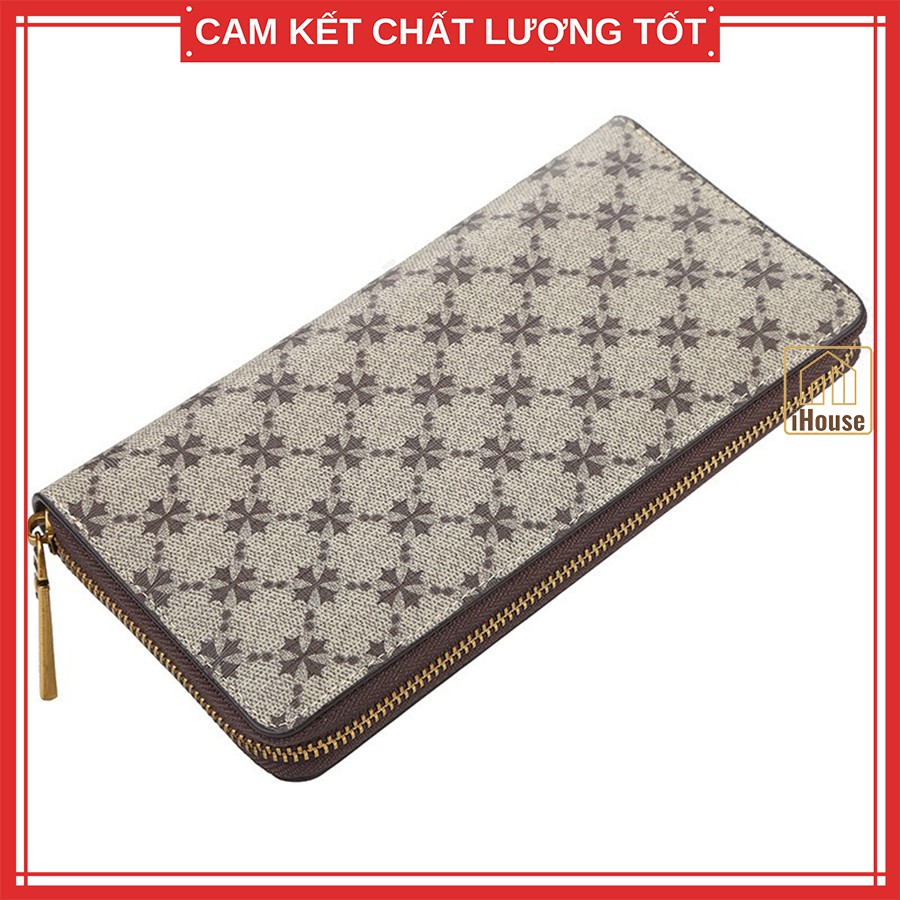 Ví cầm tay nam nữ Unisex cao cấp, Cluth clutch cầm tay nam nữ dáng bóp dài họa tiết L.V siêu đẹp và chất