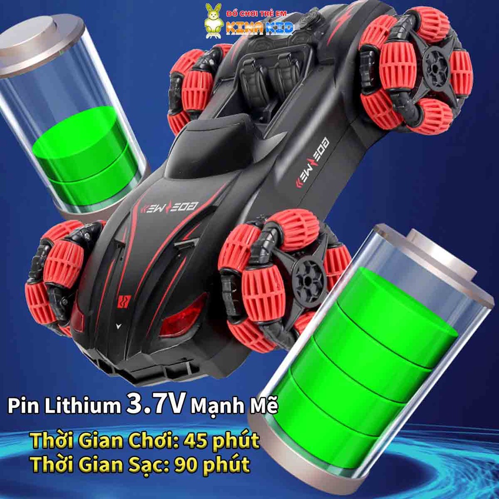 Xe Điều Khiển Từ Xa Mui Trần Goeswe, Xoay 360 Độ, Sáng Đèn, Phát Nhạc, Phun Sương Kép Siêu Ngầu