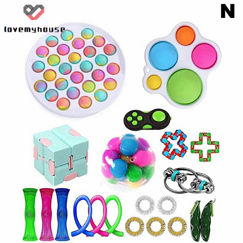 Set 22 đồ chơi vui nhộn giảm căng thẳng tiktok Push Pop It Fidget Bubble Sensory Toy Đồ Chơi giải stress bong bóng Trẻ Đồ Chơi Giáo Dục đồ chơi bé đồ chơi cho chơi Đồ chơi giải tỏa căng thẳng đàn stress  đồ chơi cho trẻ em bé trai bé gái