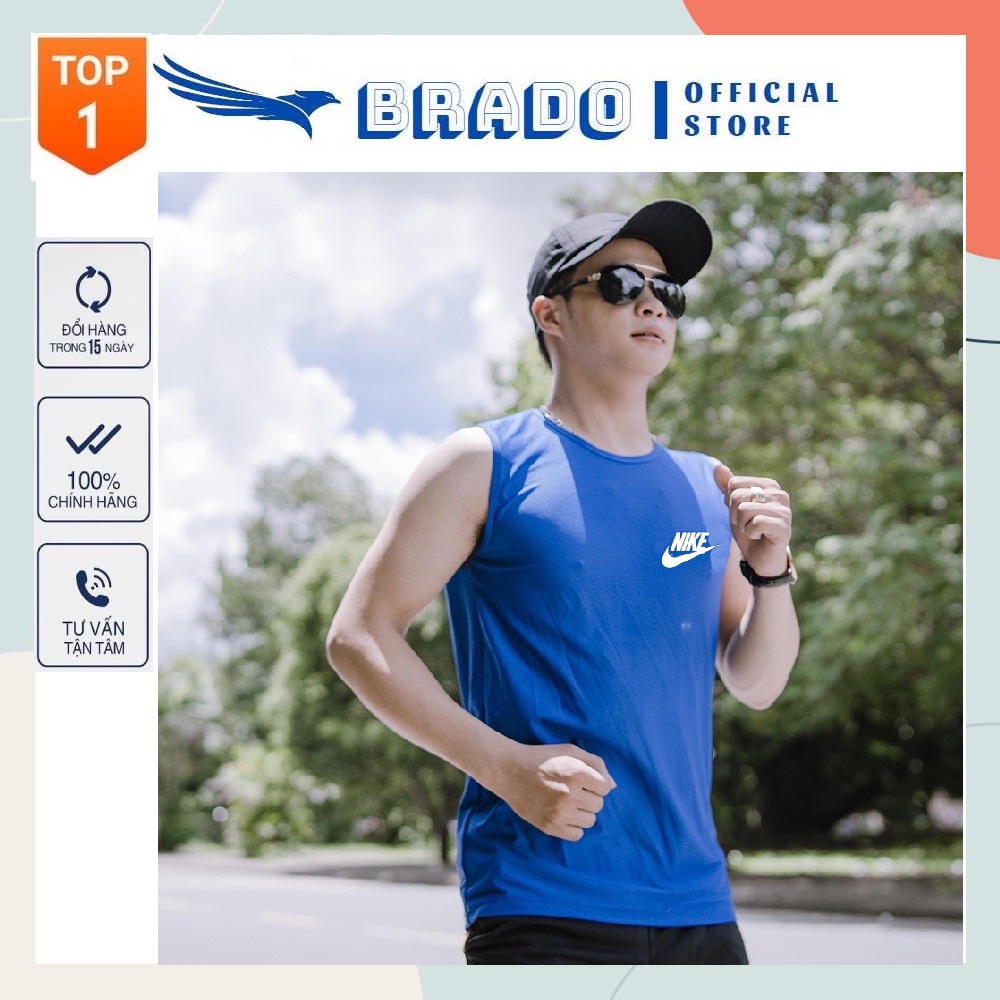 Áo ba lỗ nam, áo sát nách nam 𝐍 𝐈 𝐊 𝐄 chất vải thể thao siêu mát, mềm mịn, co giãn, thấm hút mồ hôi tốt