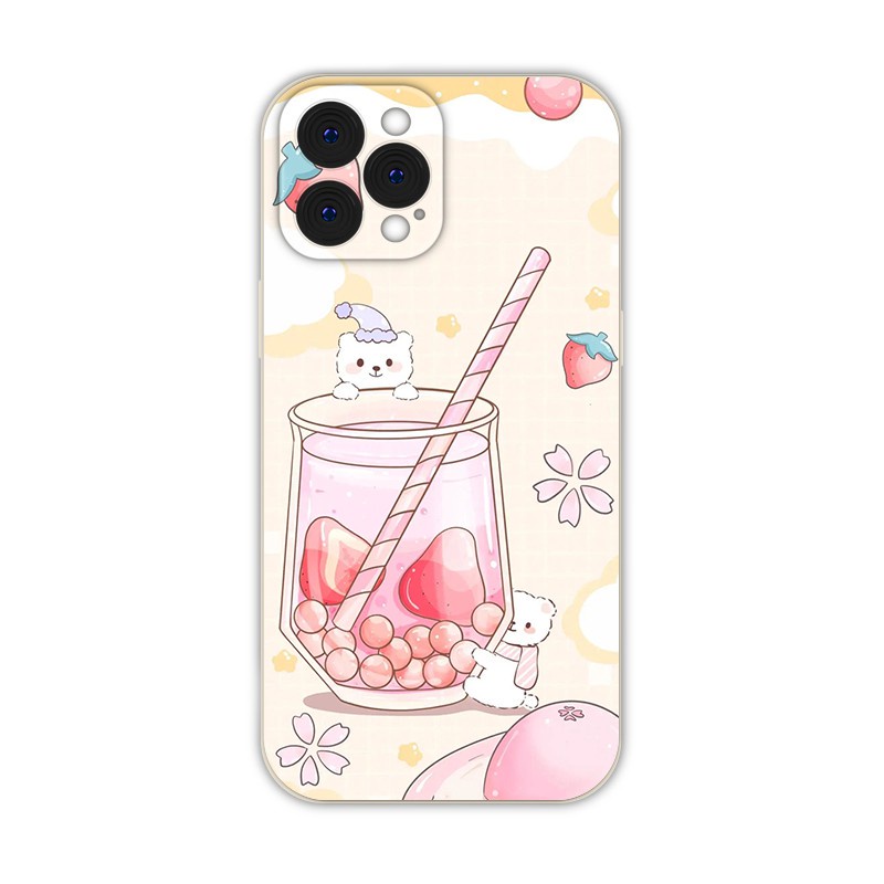 Ốp điện thoại mềm in hình trà sữa cho IPhone 6/6plus/6s/6splus/7/7plus/8/8plus/x/xr/xs/11/12/13/14/pro/max/plus/promax