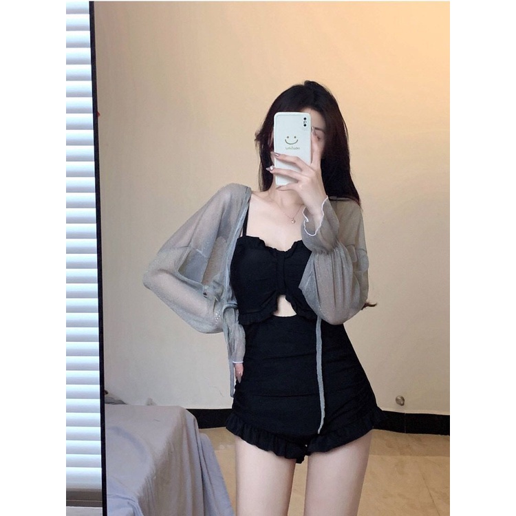 Bộ Đồ Bơi Một Mảnh Không Tay Màu Trơn Thời Trang Gợi Cảm Cho Nữ