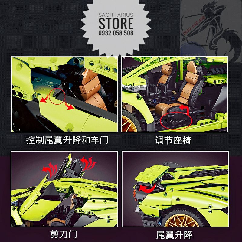 Lego MouldKing 13057S Lắp Ráp Xe Lamboghini Sian