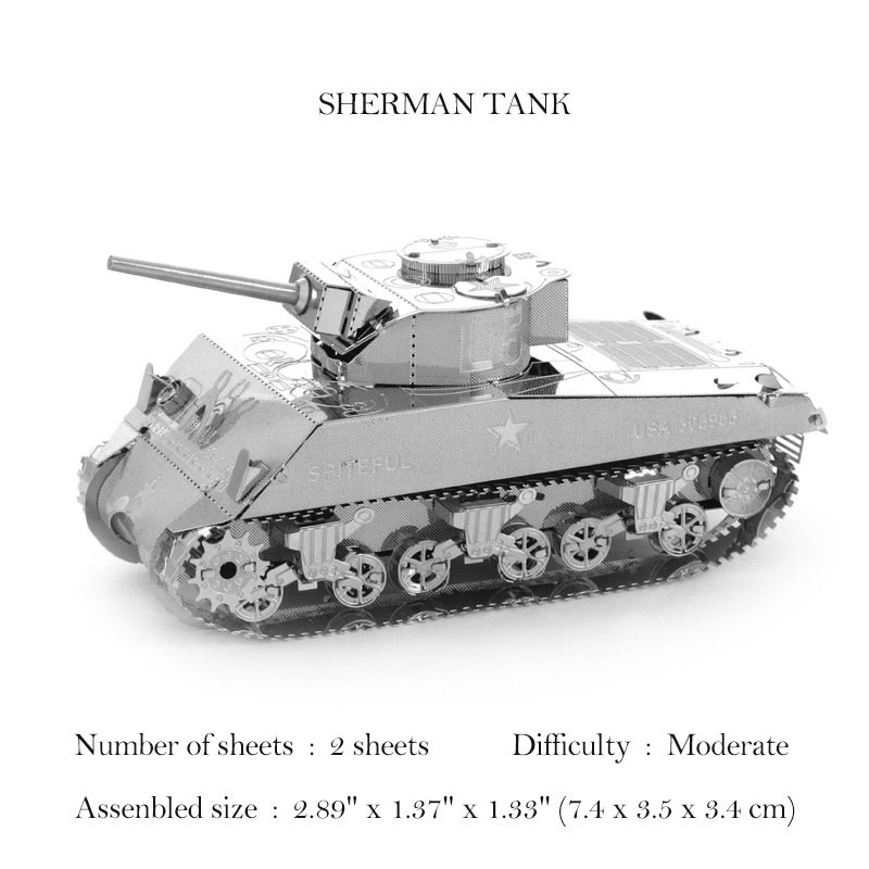 [Mã LIFETOYS1 giảm 30K đơn 99K] 3D Metal Puzzle Model Tank Jigsaw Kids Educational Toys