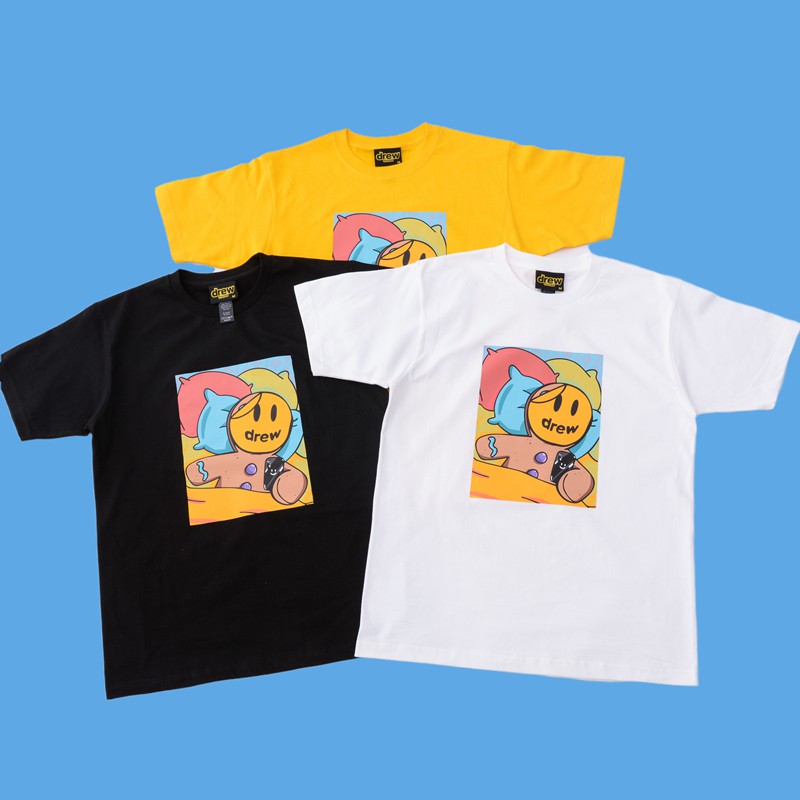 Drew House Justin Bieber with a smiley doll simple T-shirt