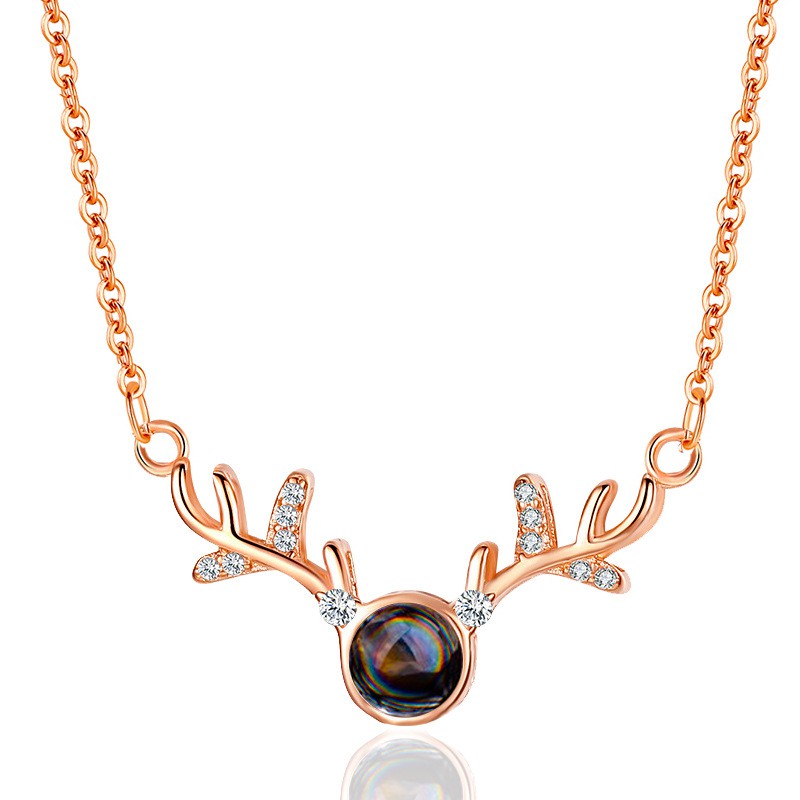 Elk Pendant I Love You Collarbone Necklace