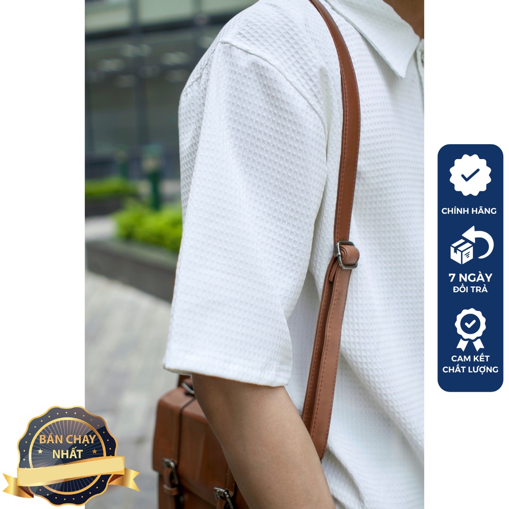 [𝑯𝒂̀𝒏𝒈 𝑯𝒊𝒆̣̂𝒖] Áo polo form rộng tay lỡ Unisex basic trẻ trung thun tổ ong | BigBuy360 - bigbuy360.vn