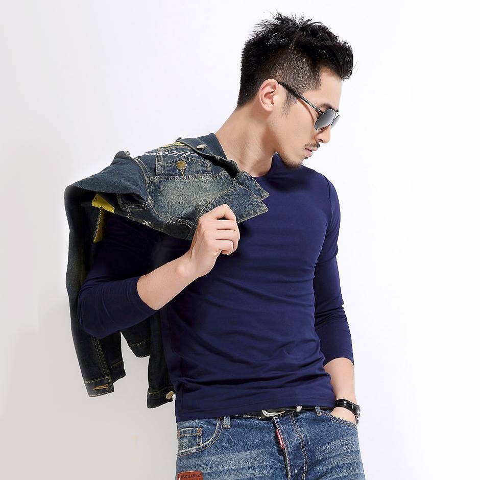 Áo thun nam dài tay, áo giữ nhiệt nam co dãn 4 chiều cổ tròn và cổ tim | BigBuy360 - bigbuy360.vn