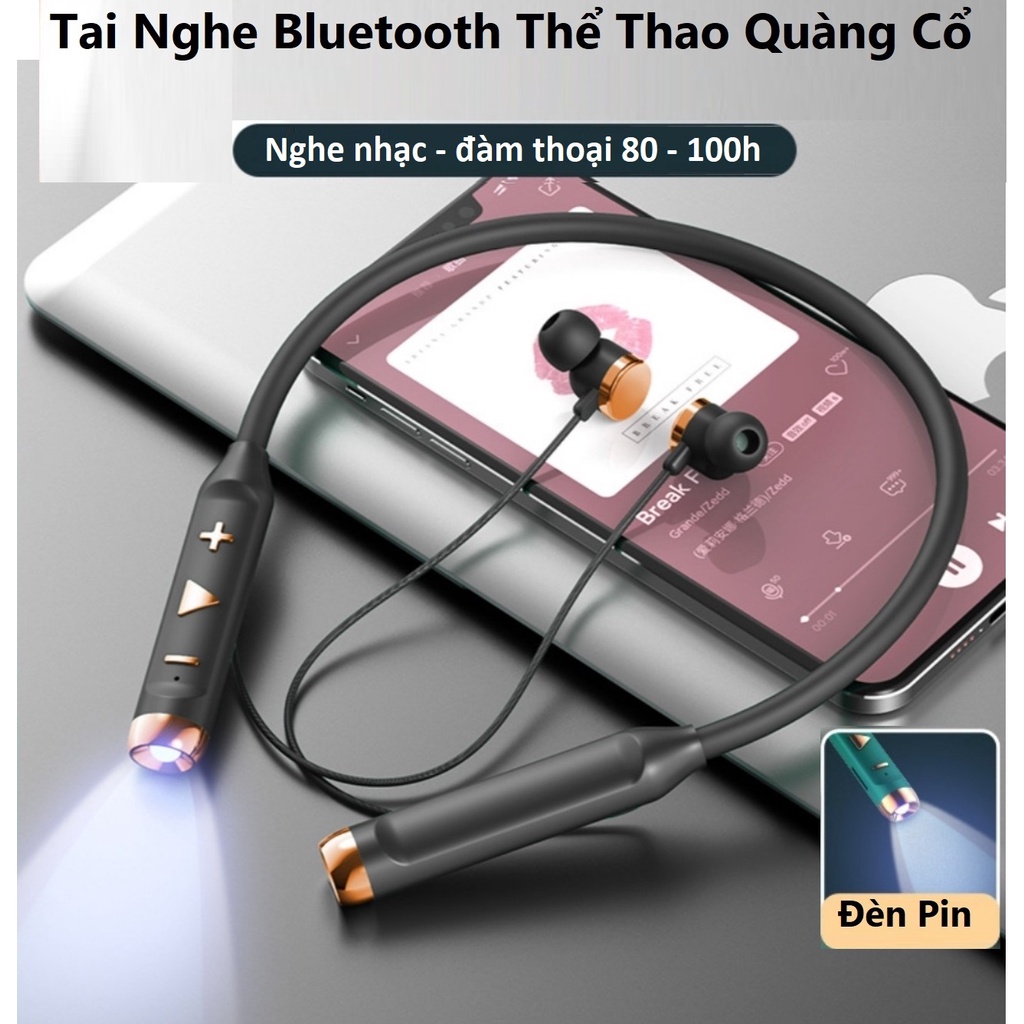 Tai Nghe Bluetooth 5.2 Có Đèn Pin, Âm Thanh Hifi, Pin 1000mAh Sử Dụng Liên Tục Từ 80 Đến 100 Giờ, Có Khe Lắp Thẻ Nhớ TF.