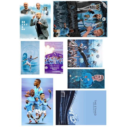 Bộ 40 STICKER hình dán MANCHESTER CITY, hình dán bóng đá, hình dán laptop
