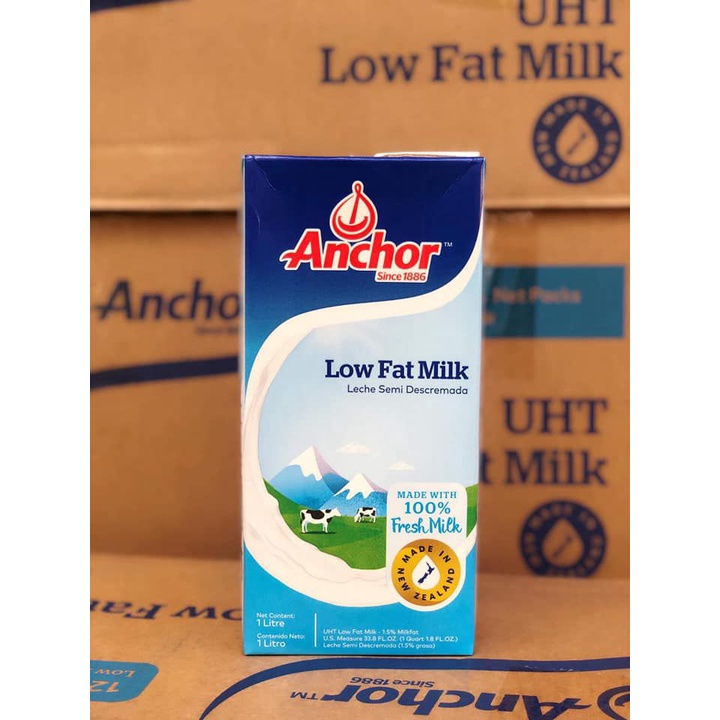 Sữa tươi tiệt trùng ít béo Anchor - Hộp 1L