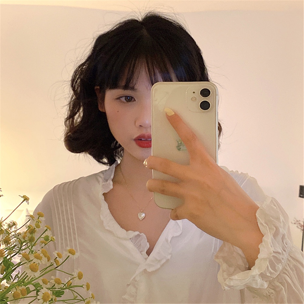 Thời Trang Dây Chuyền Mặt Trái Tim Đính Đá Mắt Mèo Thanh Lịch Cho Nữ