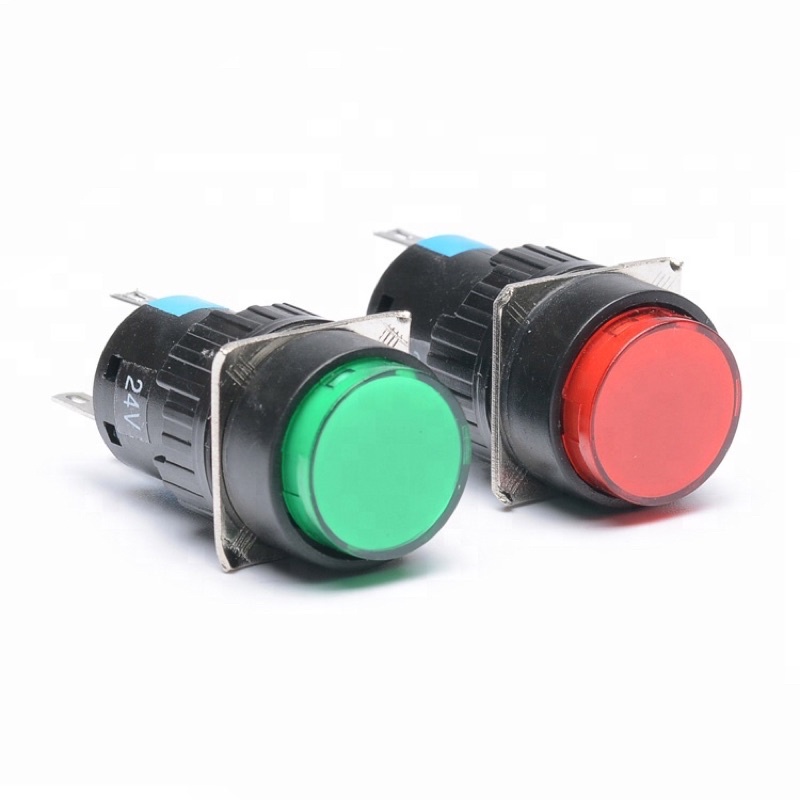 Nút nhấn nhả không đèn AB6M phi 16mm màu xanh, đỏ, vàng