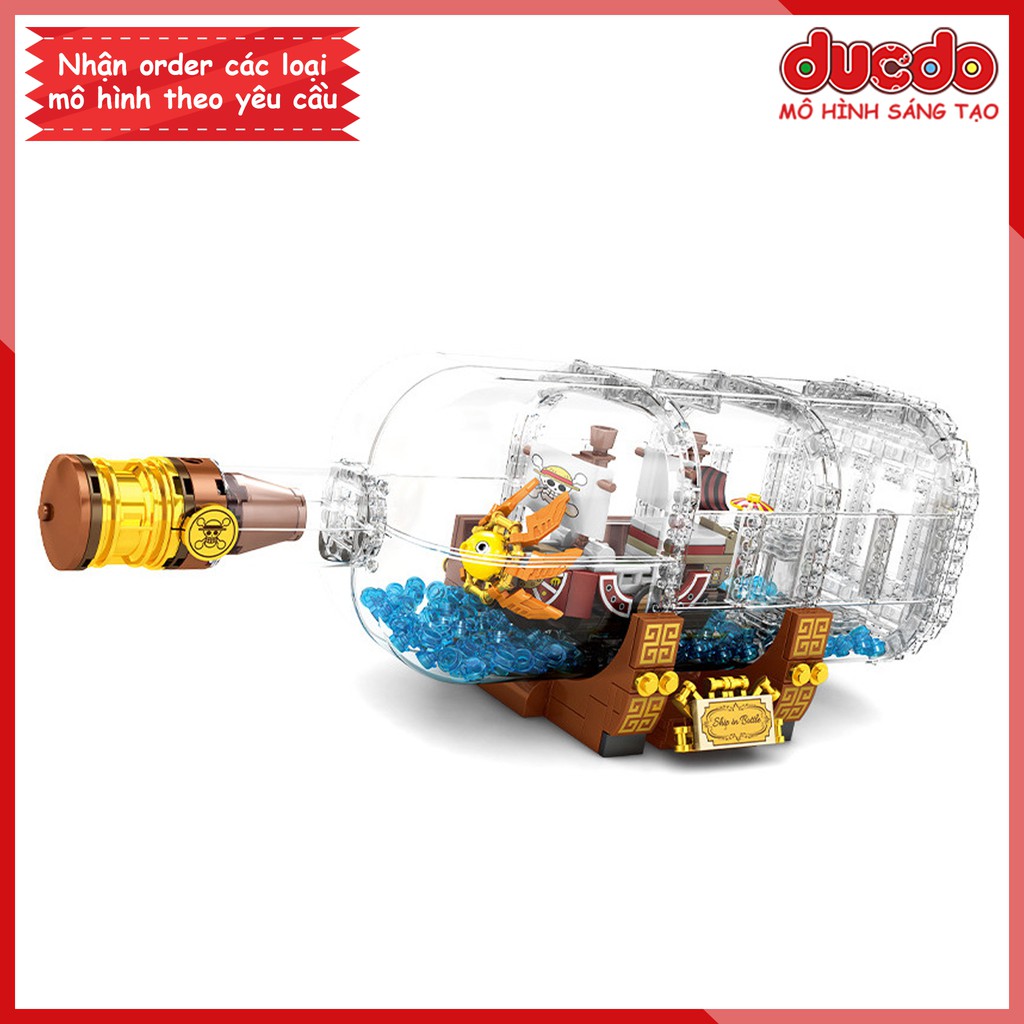 SY6294 Lắp ghép tàu hải tặc Thousand Sunny trong chai kèm 4 Minifigures - Đồ chơi Xếp hình Mô hình Mini One Piece