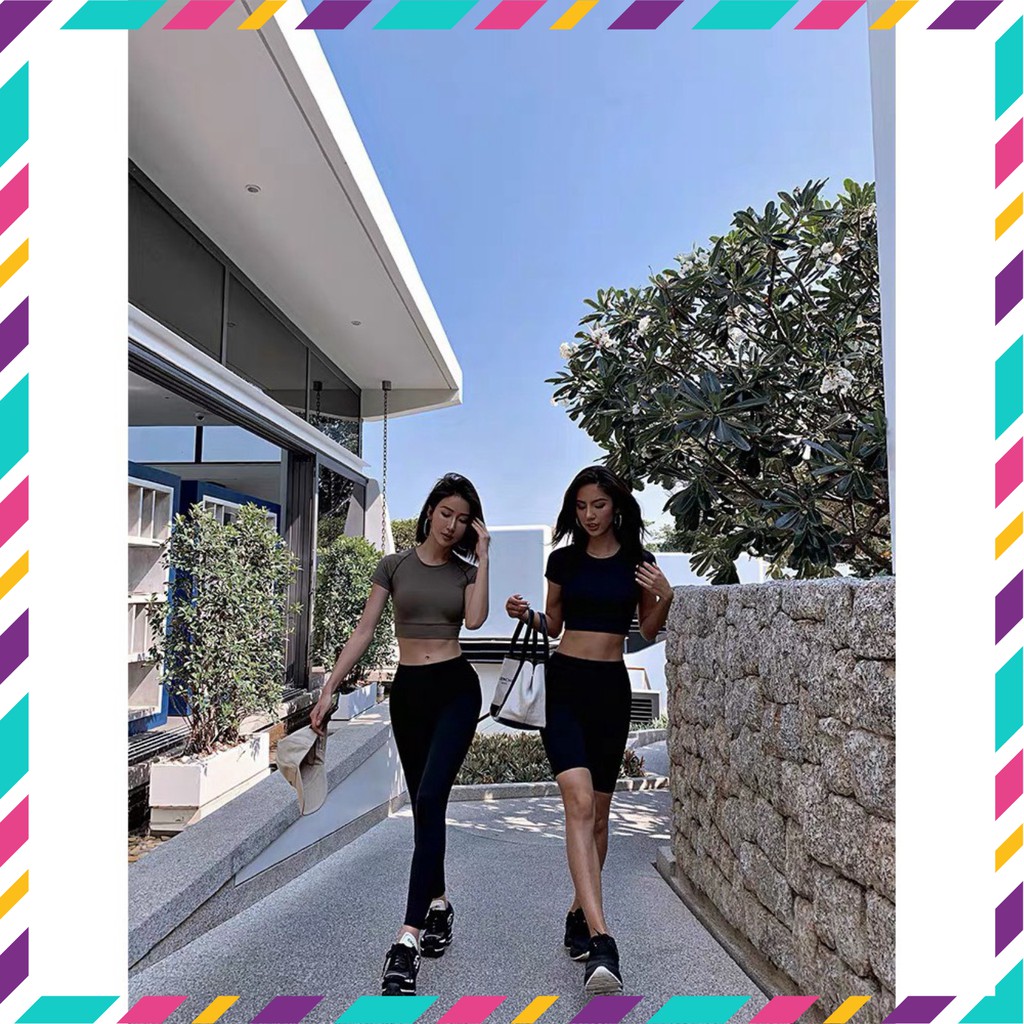 Quần Legging Lửng Túi ZIP nâng mông, siêu co giãn đàn hồi tốt