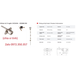 Khóa tủ 3 ngăn IVAN 03288