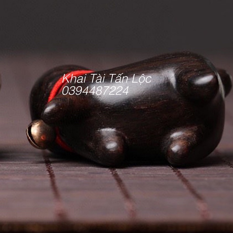 Mèo gỗ mun mắt xanh tài Lộc , bình an mẫu mới kèm hộp sang trọng