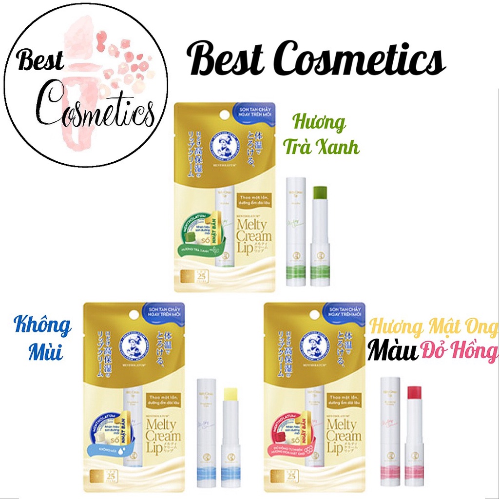 Son tan chảy dưỡng môi chống nắng Mentholatum Melty Cream Lip SPF25, PA+++