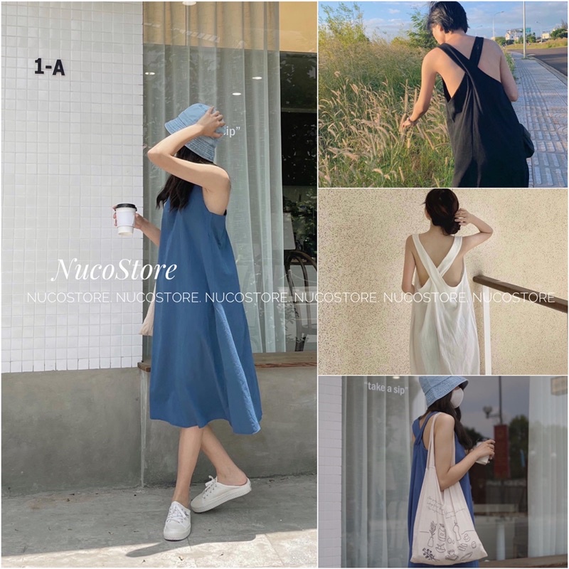 Váy 2 Dây Chéo Lưng Quảng Châu
