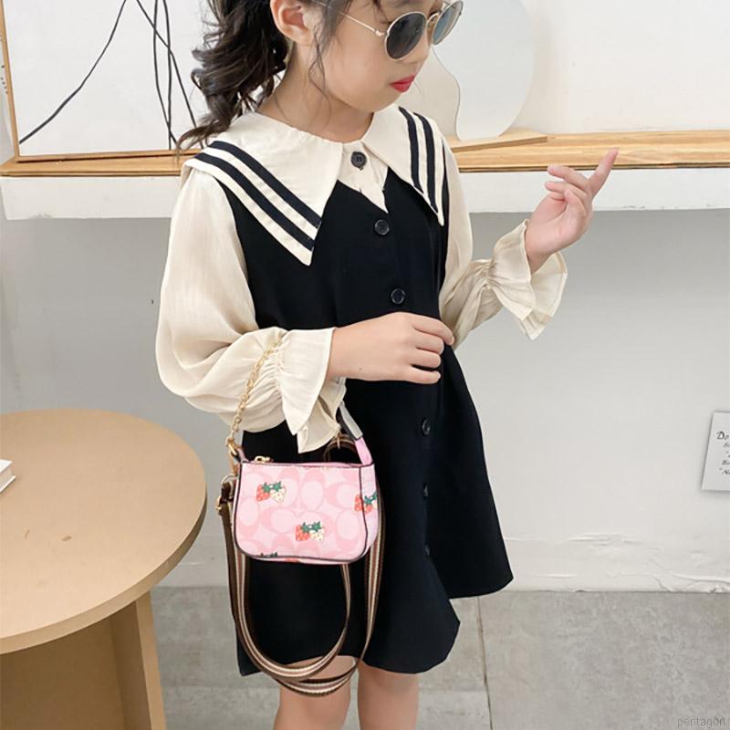 Children Floral Print Cross-body Handbag Bags Fashion Girls Cute Shoulder Messenger Bag