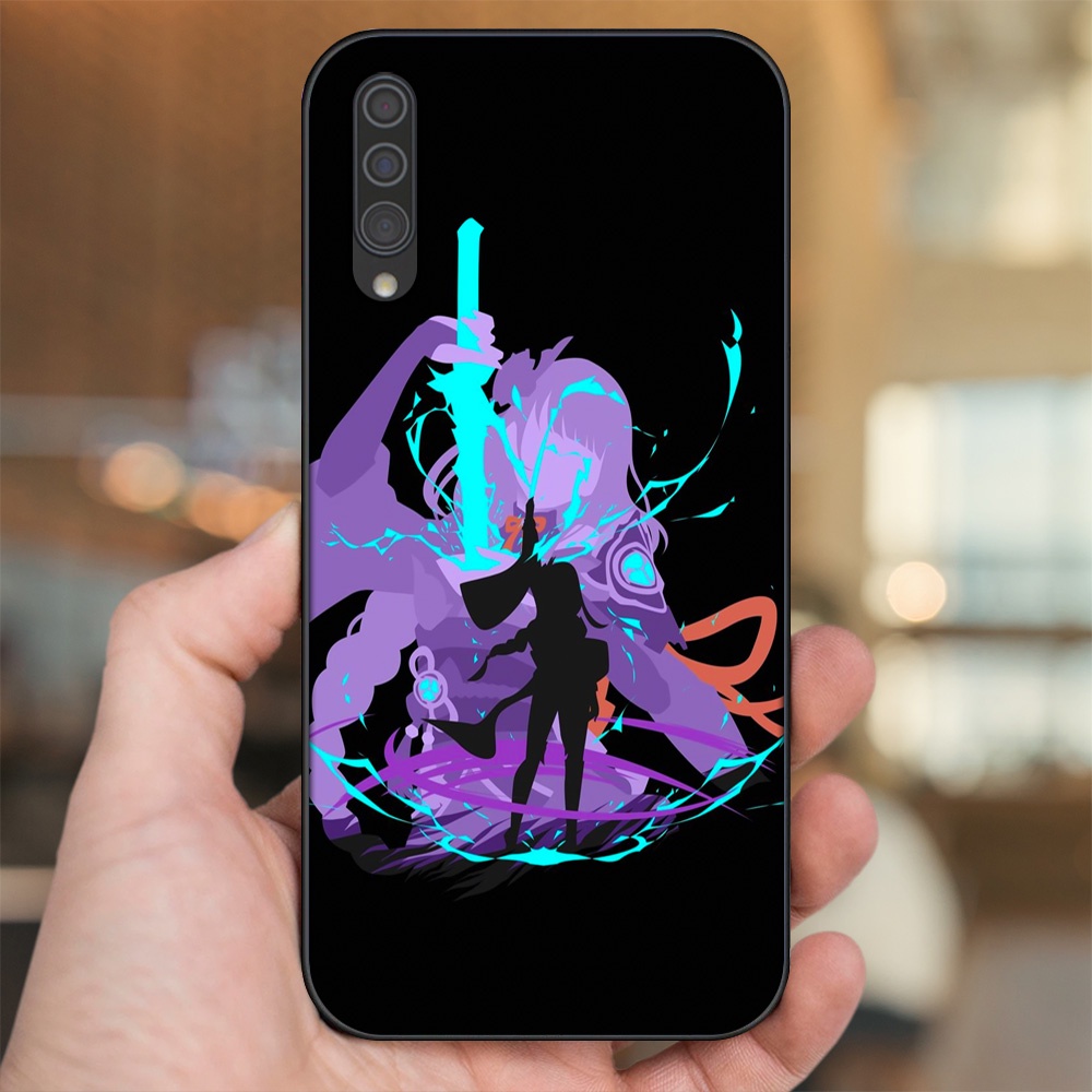 Ốp lưng Samsung A30S, A50, A50S, A70, A70S viền đen in hình Raiden Shogun Genshin Impact
