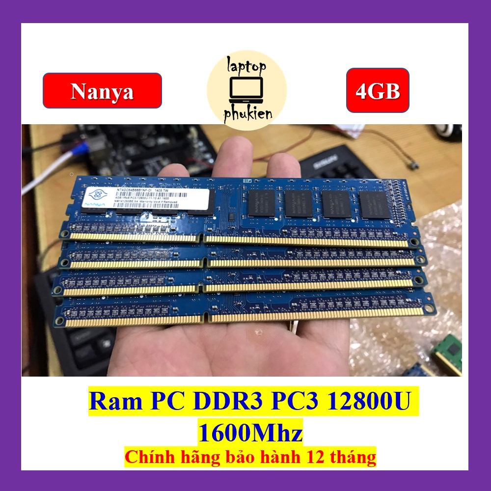 Ram PC máy bàn DDR3 1600Mhz PC3 12800U 2GB 4GB 8GB - Chính hãng bảo hành 1 năm