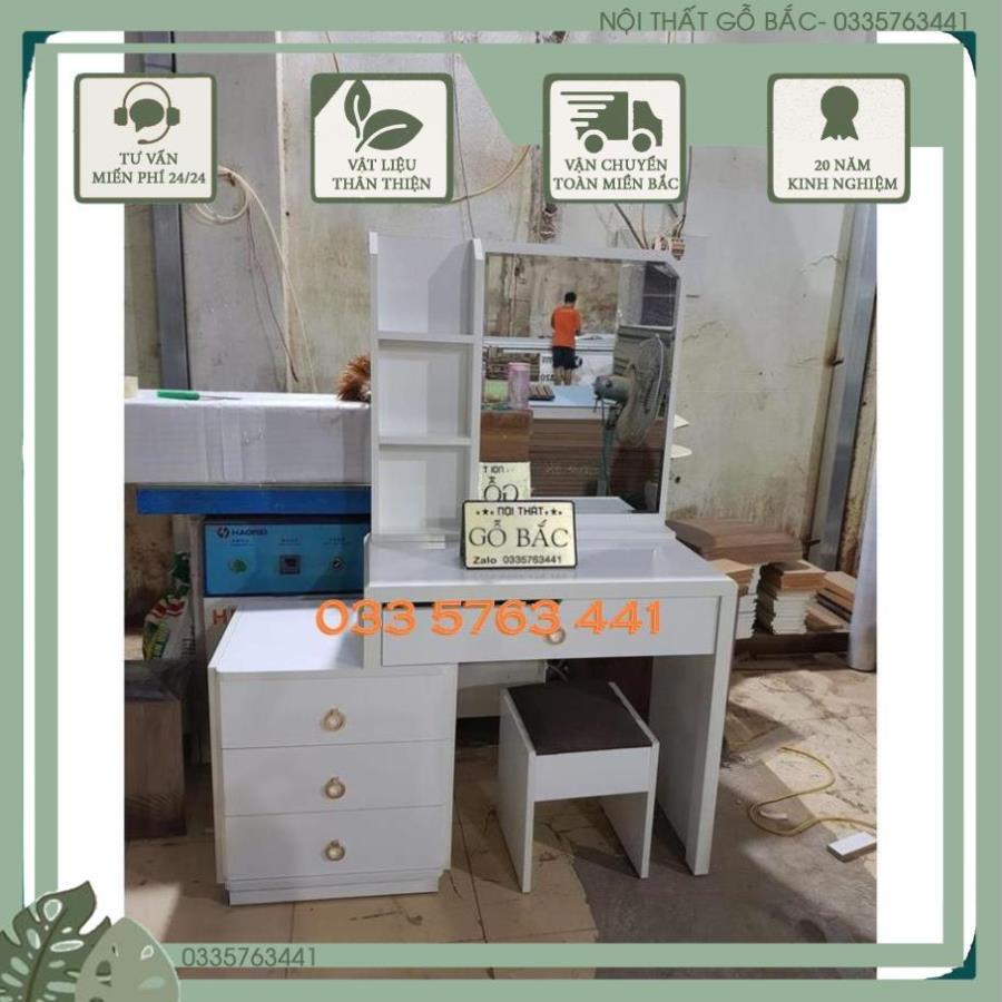 Bàn trang điểm thông minh tăng giảm kích thước tùy chỉnh gỗ MDF phủ melamine gương soi nịnh mắt