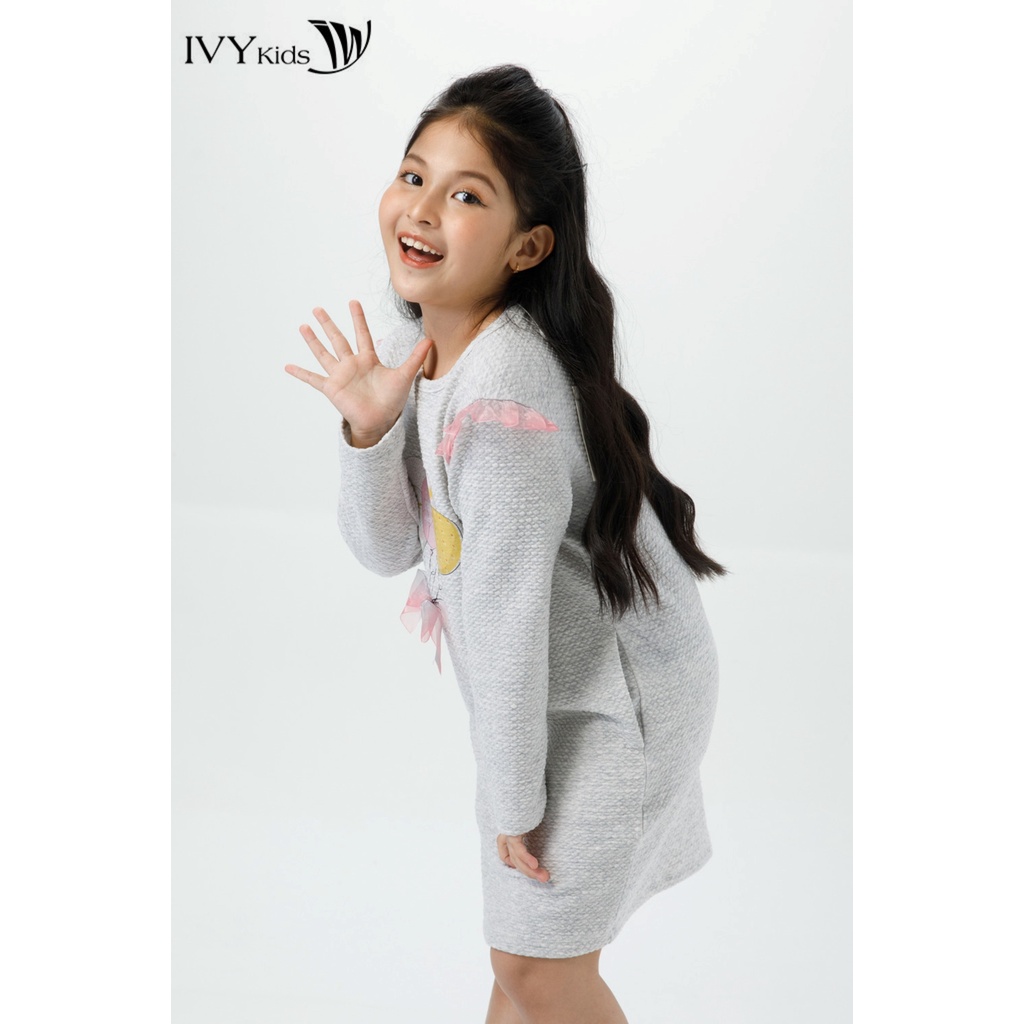Đầm thun bé gái dáng suông IVY moda MS 42G1474