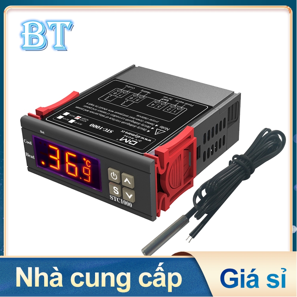 【READY STOCK】DIYMORE  | Bộ điều khiển nhiệt độ kỹ thuật số AC 110-220V STC1000 với đầu dò nhiệt điện trở -50 ~ + 99 ° C