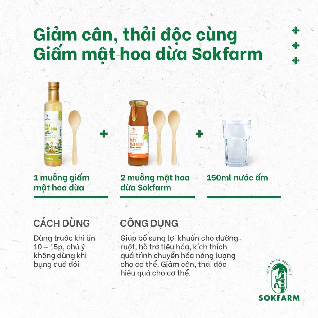 Giấm mật hoa dừa Sokfarm chai 265ml