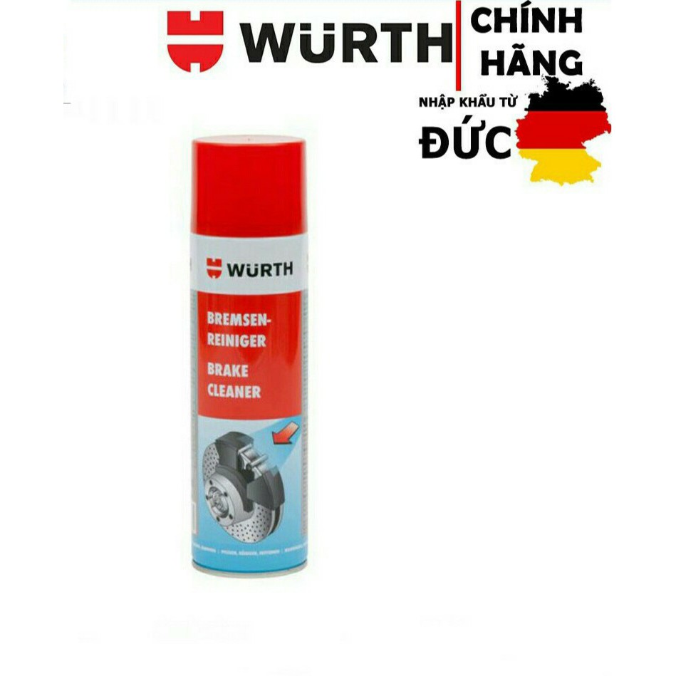 Vệ sinh bố thắng WURTH BREMSEN-REINIGER BRAKE CLEANER chính hãng 500ml