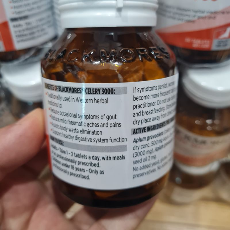 Viên Blackmores Celery 3000mg -  phòng ngừa gout  50 viên