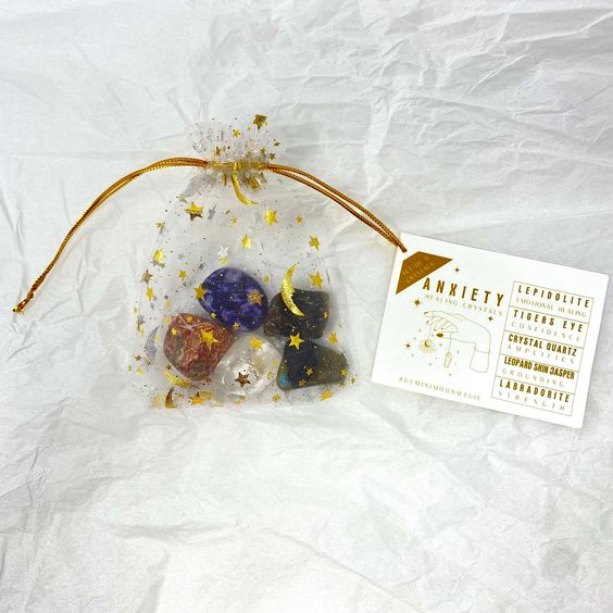 Túi voan lưới họa tiết trăng sao có dây rút gói hoa thơm cỏ khô làm quà tặng trang trí tiệc party đám cưới kết hôn