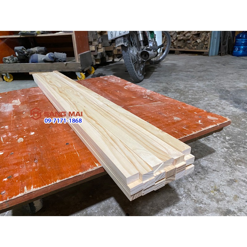 [MS96] Thanh gỗ thông 2,5cm x 1,5cm x dài 120cm + láng mịn 4 mặt