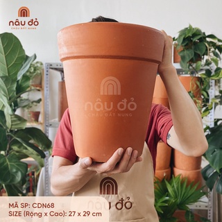 Chậu đất nung trồng cây ly gờ size lớn 27 cm