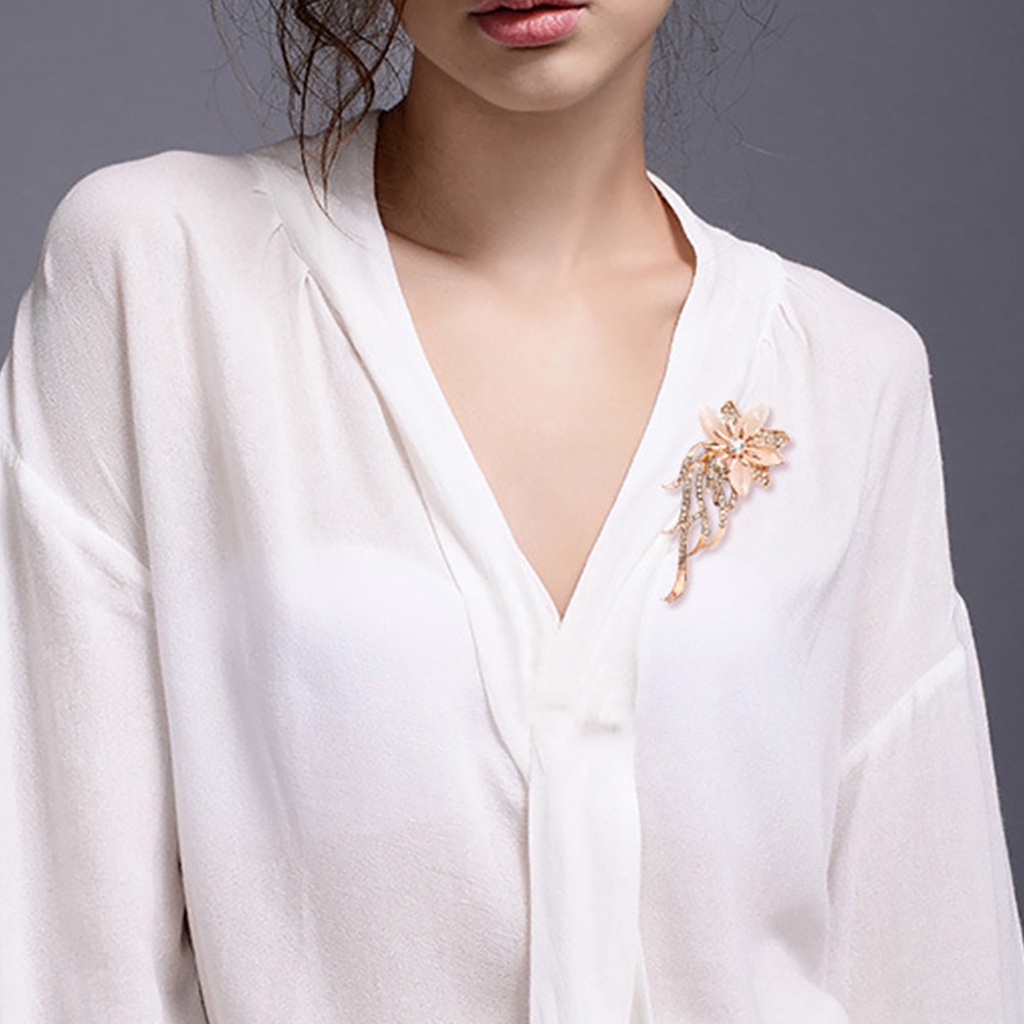 Ghim Cài Áo Hình Hoa Đính Đá Thời Trang Cho Nữ