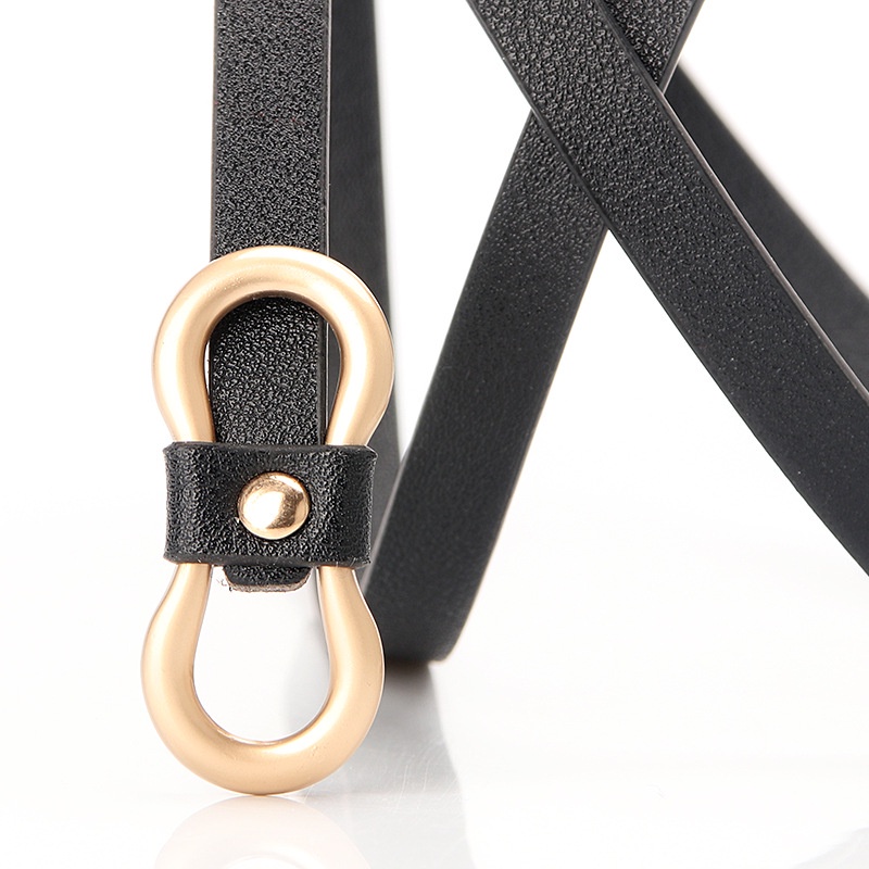 Thắt Lưng Da Pu Bản Nhỏ Thiết Kế Đơn Giản 8 Nút Không Cần Lỗ Thời Trang Cho Nữ
