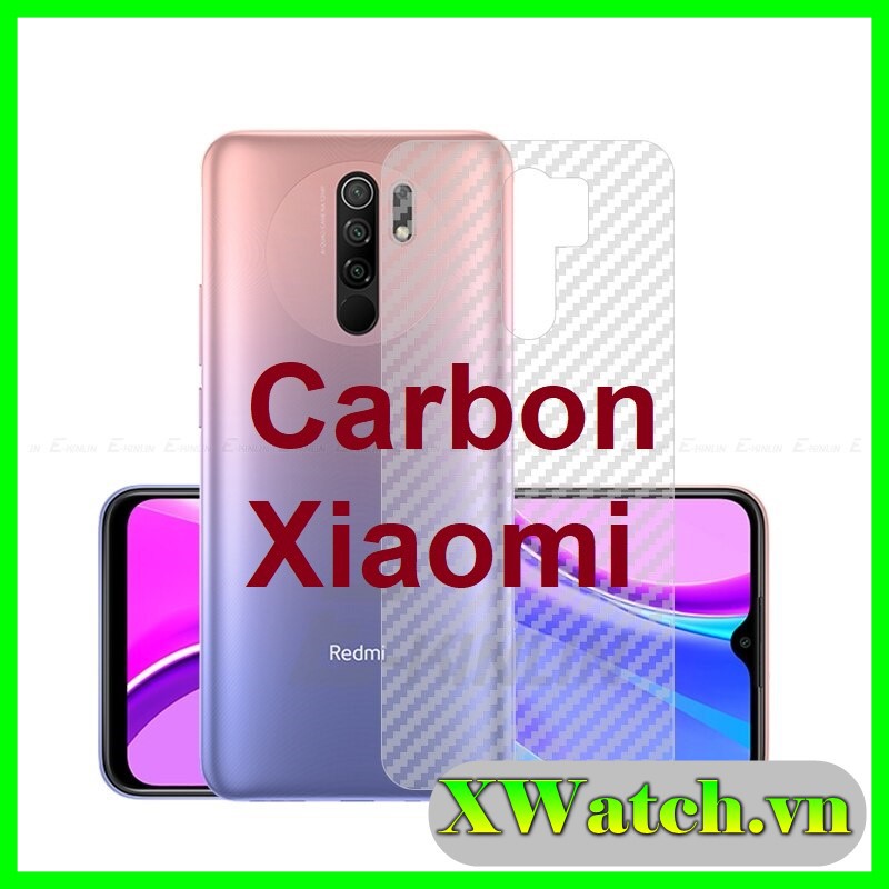 Miếng dán Carbon chống vân tay Xiaomi Mi 8 pro Redmi 6/6a, K30 pro , k20 pro K30 K40 gaming Mi 11 lite Note 10 5g 4g ...