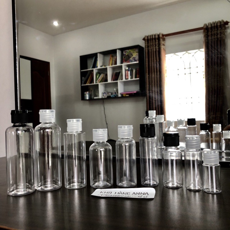 CHAI PET NHỰA TRONG SUỐT NẮP NHÔM 10ml/ 30ml/ 50ml/ 70ml/ 100 CHAI NHỰA ĐỦ KÍCH CỠ- CHAI NHỰA NẮP NHÔM bạc TRONG SUỐT