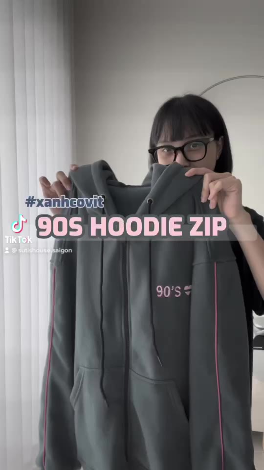 [ẢNH THẬT-CÓ SẴN] Áo Khoác Nỉ Hoodie Zip 90S Xanh cổ Vịt Nhiều Màu Phối Line Viền Pinky Unisex Nam Nữ - Suti House | BigBuy360 - bigbuy360.vn
