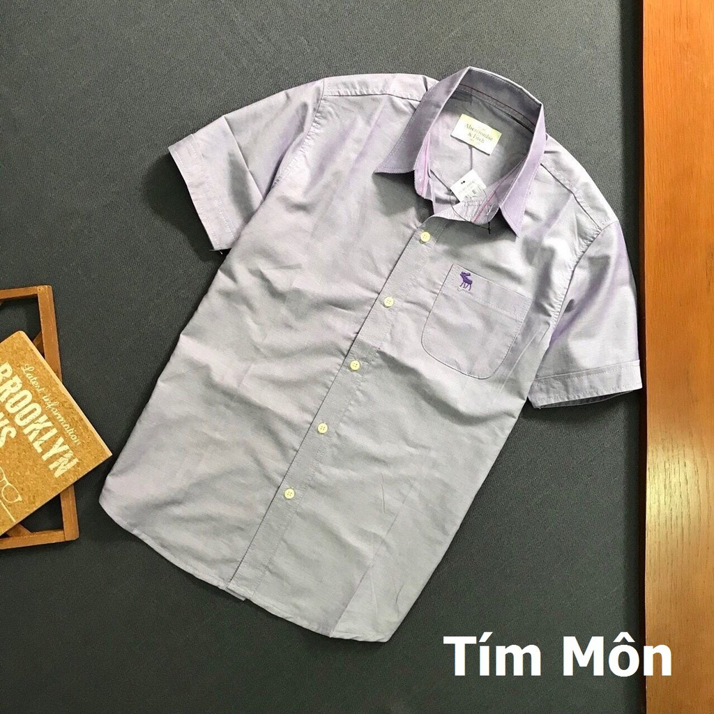 Áo sơ mi nam tay ngắn logo thêu phối túi mẫu mới 2019 ASMDBP019