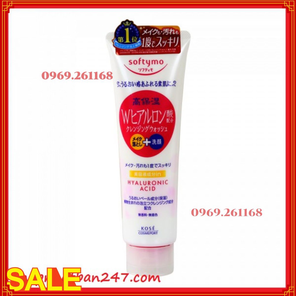 Sữa rửa mặt Kose Softymo Hyaluronic Acid Cleansing Wash - 100% Authentic