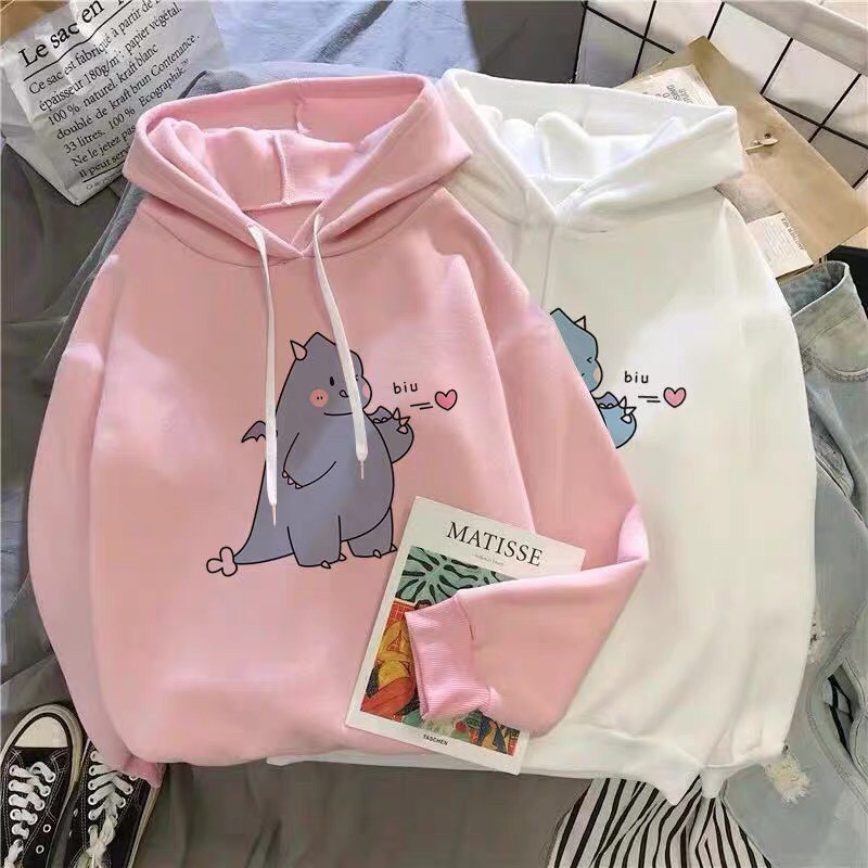 Áo khoác hoodie nữ in hình khủng long nhỏ,chất liệu nỉ.tạo cảm giác thoải mái cho bạn khi ra dường. HD 35