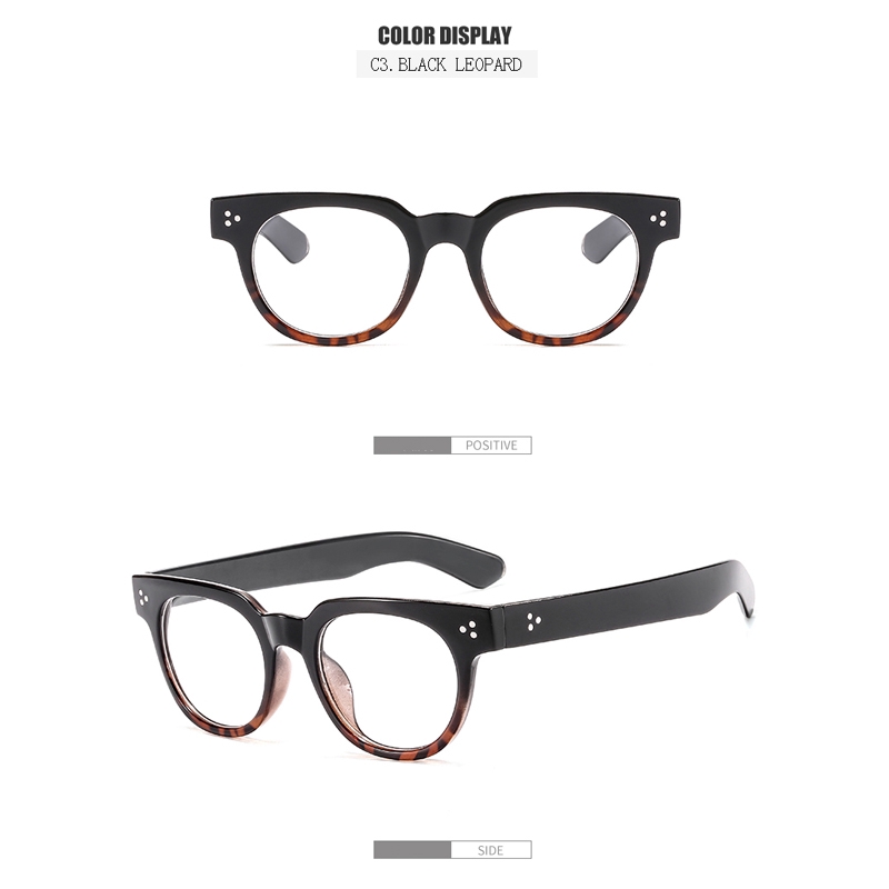 Kính mặt gọng vuông tròng trong suốt phong cách Retro cho nam và nữ có thể dùng để cắt kính cận | BigBuy360 - bigbuy360.vn